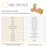 14ct Gold Plated - Retro Motorbike Charm