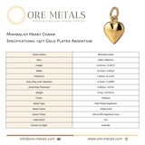 14ct Gold Plated - Minimalist Heart Charm