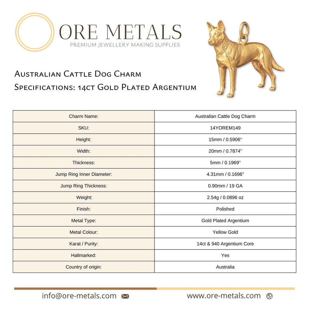 14ct Gold Plated - Australian Cattle Dog Charm