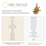 14ct Gold Plated - Classic Artist's Palette Charm