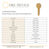 14ct Gold Plated - 21 House Key Charm