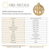 14ct Gold Plated - GOOD LUCK Openwork Charm