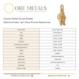 14ct Gold Plated - Classic Santa Claus Charm