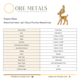 14ct Gold Plated - Forest Deer Charm