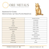14ct Gold Plated - Snowshoe Cat Charm