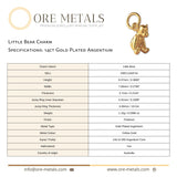 14ct Gold Plated - Little Bear Charm