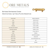 14ct Gold Plated - Battered Skateboard Charm