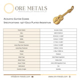14ct Gold Plated - Acoustic Guitar Charm