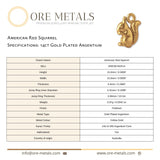 14ct Gold Plated - American Red Squirrel Charm