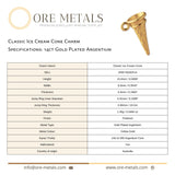 14ct Gold Plated - Classic Ice Cream Cone Charm