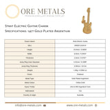 14ct Gold Plated - Strat Electric Guitar Charm