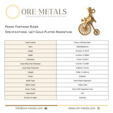 14ct Gold Plated - Penny Farthing Rider Charm