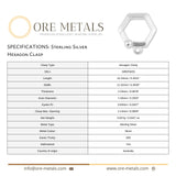 925 Sterling Silver - Hexagon Clasp