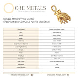 14ct Gold Plated - Double Hand Charm