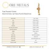 14ct Gold Plated - Tube Trumpet Charm