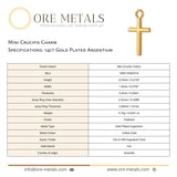 14ct Gold Plated - Mini Crucifix Charm