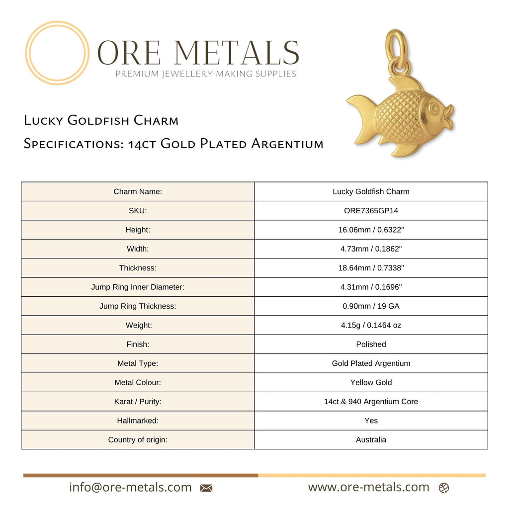 14ct Gold Plated - Lucky Goldfish Charm