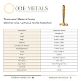 14ct Gold Plated - Tradesman's Hammer Charm
