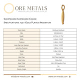 14ct Gold Plated - Shortboard Surfboard Charm