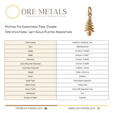 14ct Gold Plated - Potted Fir Christmas Tree Charm