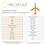 14ct Gold Plated - Passenger Plane Charm