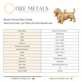 14ct Gold Plated - Basset Hound Dog Charm