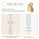 14ct Gold Plated - Hand Grenade Charm