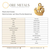 14ct Gold Plated - Pirate Ship Charm