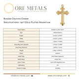 14ct Gold Plated - Budded Crucifix Charm