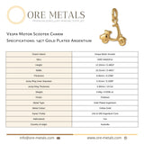 14ct Gold Plated - Vespa Motor Scooter Charm