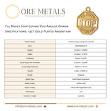 14ct Gold Plated - I'll Never Stop Loving You Amulet Charm