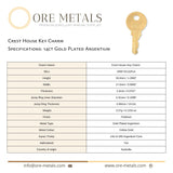 14ct Gold Plated - Crest House Key Charm