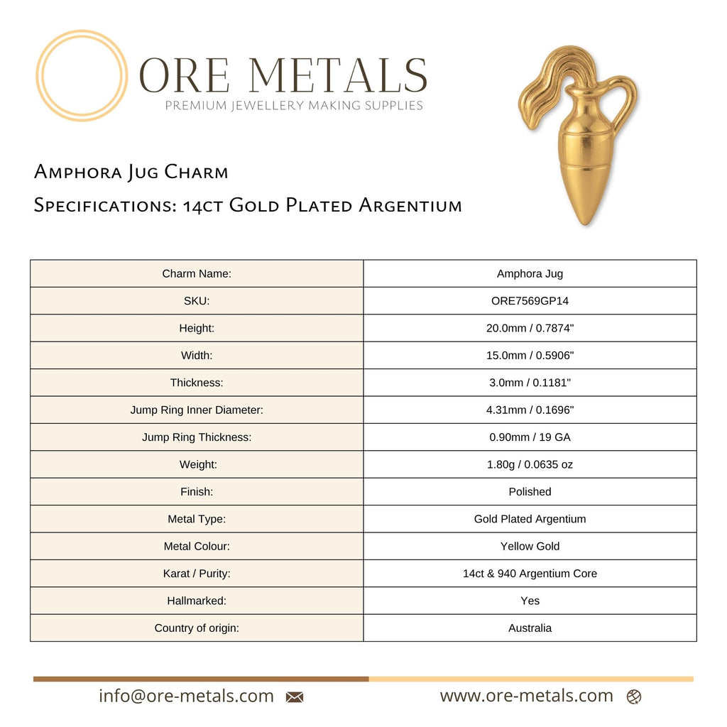 14ct Gold Plated - Amphora Jug Charm