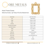 14ct Gold Plated - Heart Frame Charm