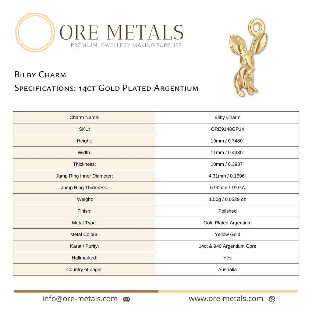 14ct Gold Plated - Bilby Charm