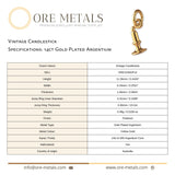 14ct Gold Plated - Vintage Candlestick Charm