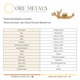 14ct Gold Plated - Venetian Gondola Charm
