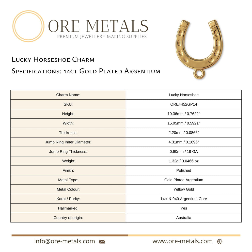 14ct Gold Plated - Lucky Horseshoe Charm