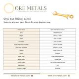 14ct Gold Plated - Open End Wrench Charm