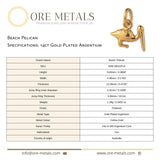 14ct Gold Plated - Beach Pelican Charm