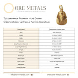 14ct Gold Plated - Tutankhamun Pharaoh Head Charm