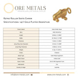 14ct Gold Plated - Retro Roller Skate Charm