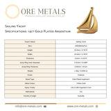 14ct Gold Plated - Sailing Yacht Charm