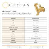 14ct Gold Plated - Barn Rooster Charm