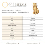 14ct Gold Plated - European Shorthair Cat Charm