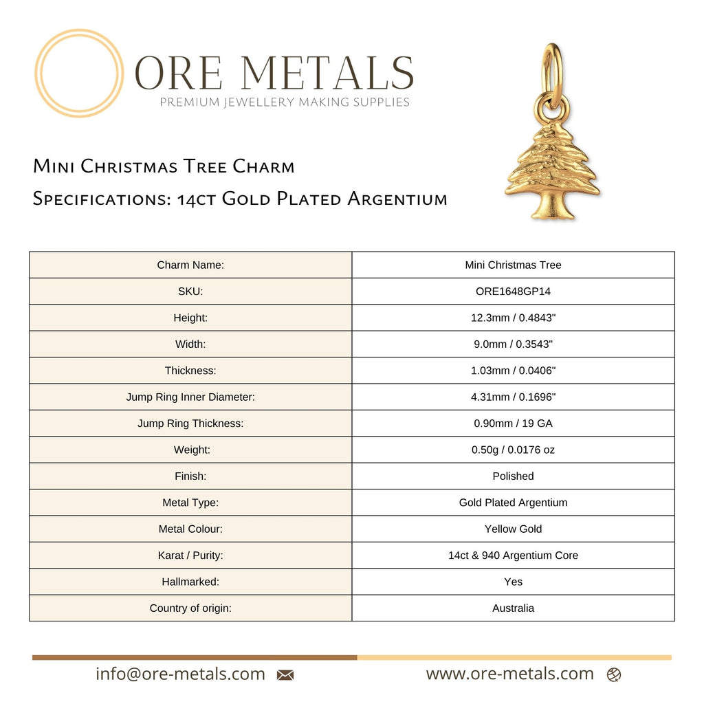 14ct Gold Plated - Mini Christmas Tree Charm