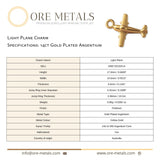 14ct Gold Plated - Light Plane Charm