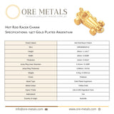 14ct Gold Plated - Hot Rod Racer Charm