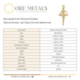 14ct Gold Plated - Ballerina First Position Charm