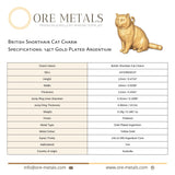 14ct Gold Plated - British Shorthair Cat Charm